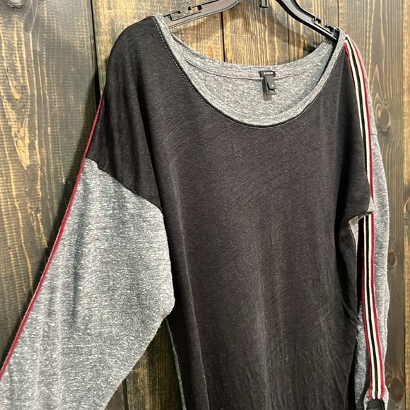 J. Crew Linen Tee M Color Block Striped Sleeve Cotton Blend Casual Preppy - Picture 2 of 9